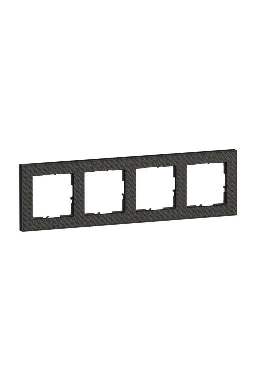 LEGRAND SEANO+ 4-fach Rahmen mit Echtmaterialobe rfläche in der Farbausführung Karbon
