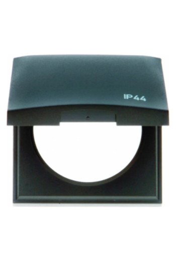 BERKER INTEGRO Flow IP44 Rahmen 1fach mit Klappdeckel ohne Dichtung anthrazit