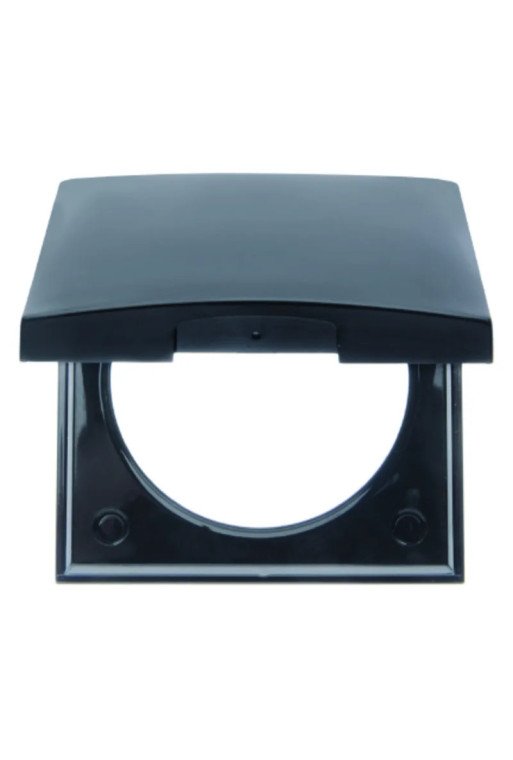 BERKER INTEGRO FLOW/PURE Rahmen 1fach mit Klappdeckel schwarz glänzend