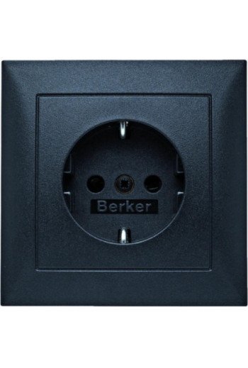 BERKER S.1 SSD 1fach mit Rahmen anthrazit matt