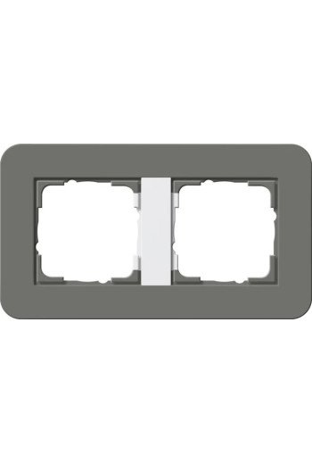 GIRA Abdeckrahmen 2f E3 Dklgrau/Reinweiß