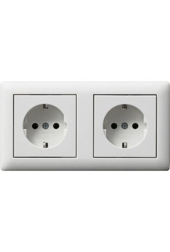 GIRA SCHUKO 2f verdr. + Rahmen Standard 55 Re inweiß m