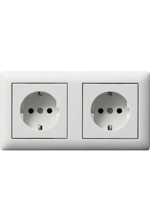 GIRA SCHUKO 2f verdr. + Rahmen Standard 55 Re inweiß m
