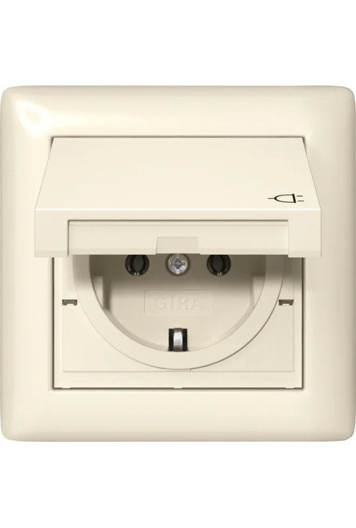 GIRA SCHUKO KD + Set IP44 + Rahmen 1f Standar d 55 Cremeweiß