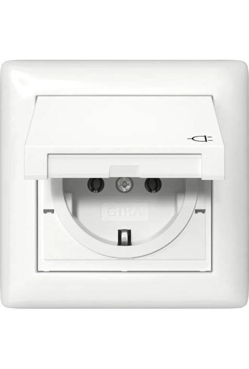 GIRA SCHUKO KD + Set IP44 + Rahmen 1f Standar d 55 Reinweiß