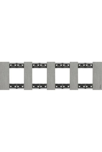 BTICINO LivingNow Abdeckrahmen 4x2-modulig in de r Farbausführung Steel