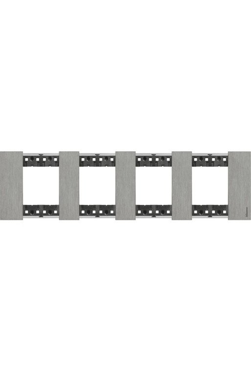 BTICINO LivingNow Abdeckrahmen 4x2-modulig in de r Farbausführung Steel