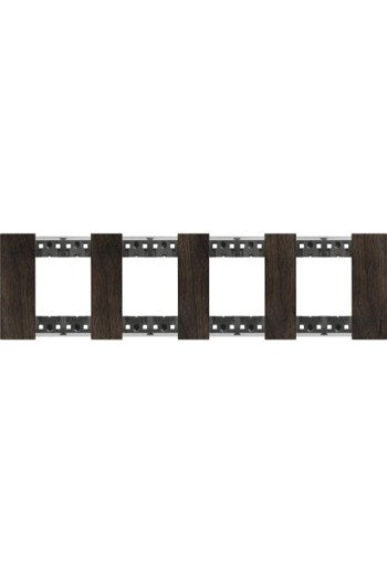 BTICINO LivingNow Abdeckrahmen 4x2-modulig in de r Farbausführung Walnuss