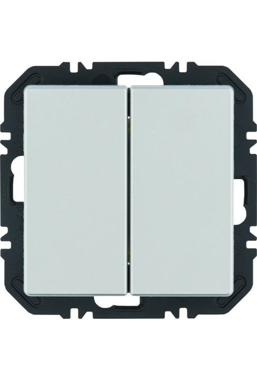BERKER Q.x EnOcean Modul mit Wippe 2fach alu samt
