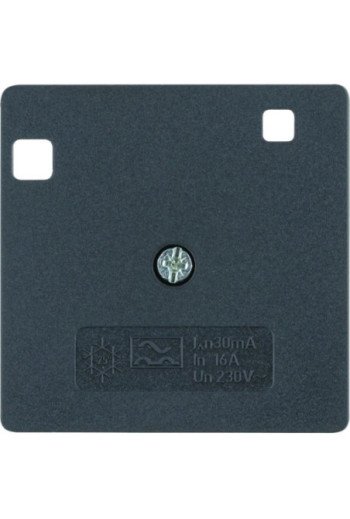 BERKER Zentralstück 50 x 50 mm für FI-Schutzschalter anthrazit matt