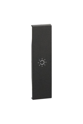 BTICINO LivingNow 1-modulige Tastenabdeckung mit Symbol "Licht" in der Farbe Black