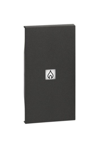 BTICINO LivingNow 2-modulige Tastenabdeckung mit Symbol "Heizung" in der Farbe Black