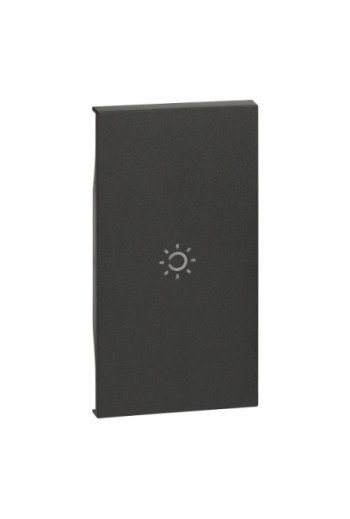 BTICINO LivingNow 2-modulige Tastenabdeckung mit Symbol "Licht" in der Farbe Black