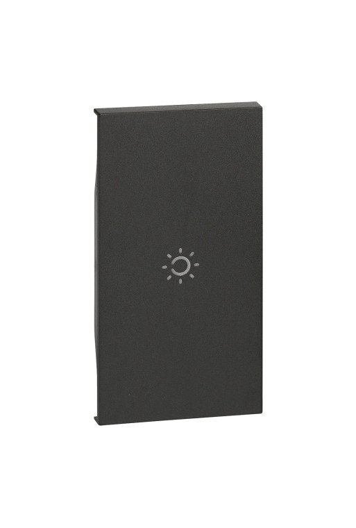 BTICINO LivingNow 2-modulige Tastenabdeckung mit Symbol "Licht" in der Farbe Black