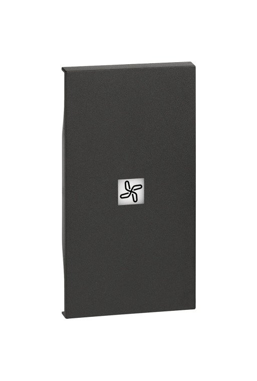 BTICINO LivingNow 2-modulige Tastenabdeckung mit Symbol "Ventilator" in der Farbe Black