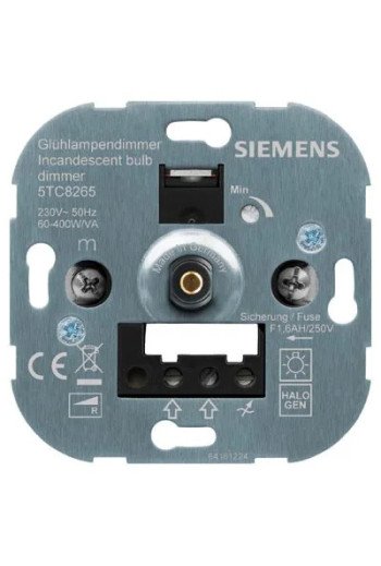 SIEMENS Drehdimmer für Glühlampen und Halogenlam pen mit Zweiwege-Schalter 60-400 W/V...