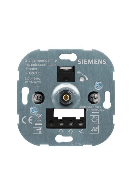 SIEMENS Drehdimmer für Glühlampen und Halogenlam pen mit Zweiwege-Schalter 60-400 W/V...