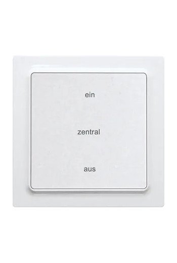 ELTAKO Funk-2-Kanal-Zentralsteuertaster polarwe glä.55x55mm batt.-u.leitungsl.E-Design