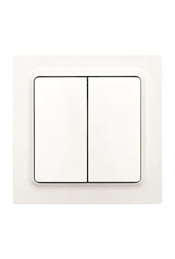 ELTAKO Funktaster polarweiß matt 55x55mm batter ie- u.leitungslos m.Doppelwi.E-Design55