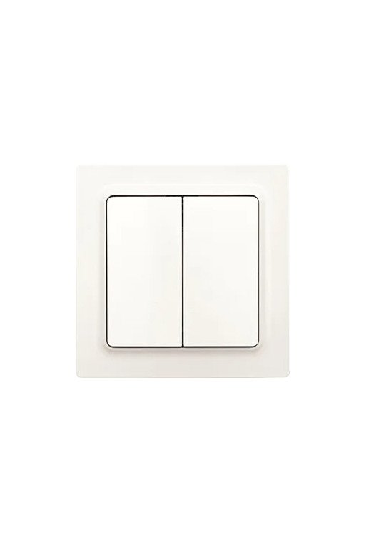 ELTAKO Funktaster polarweiß matt 55x55mm batter ie- u.leitungslos m.Doppelwi.E-Design55