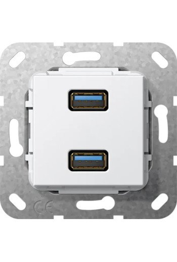 GIRA USB 3.0 A 2f Kpl. Einsatz Reinweiß