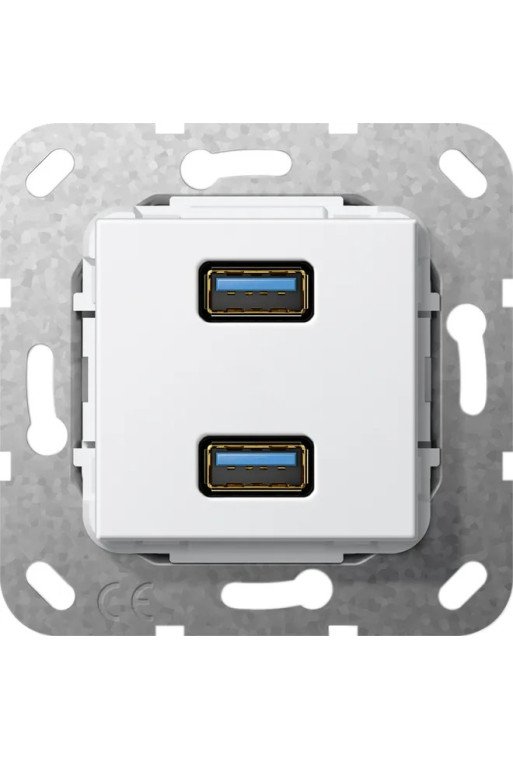 GIRA USB 3.0 A 2f Kpl. Einsatz Reinweiß