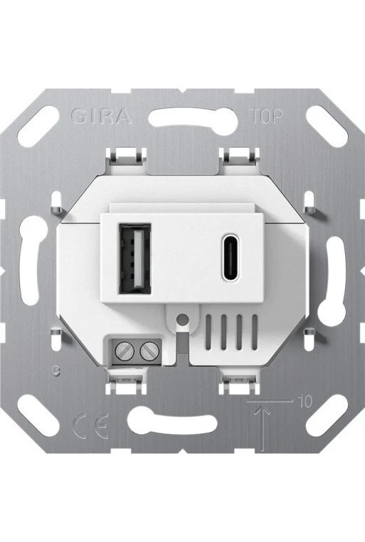 GIRA USB-Spannungsvers. 2f Typ A/C Einsatz We iß
