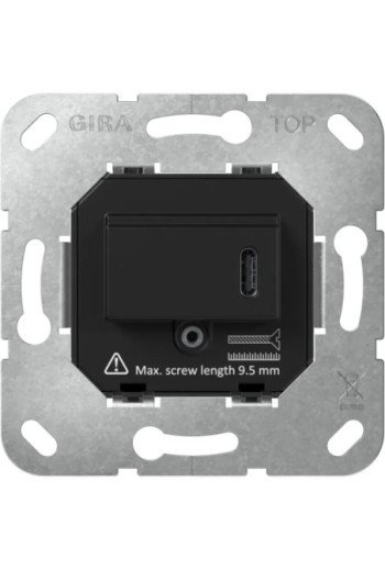 GIRA USB-Spannungsvers. PD Typ C Einsatz Schw arz