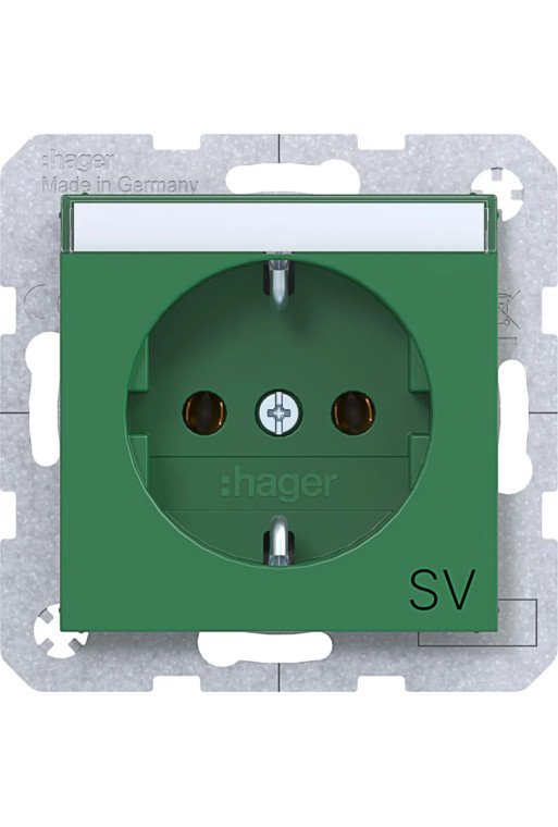 HAGER SD SCHUKO Aufdr. "SV" BF Ax/Cx grün gl