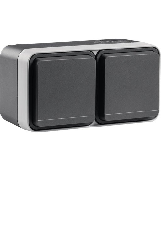 HAGER Std. SCHUKO 2-f. wg. KD AP EHBS W.1 grau