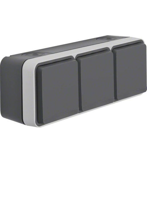 HAGER Std. SCHUKO 3-f. wg. KD AP EHBS W.1 grau