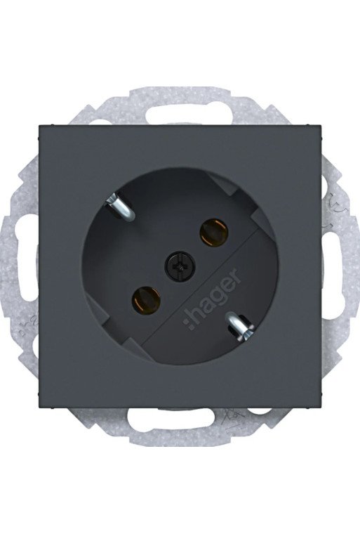 HAGER Std. SCHUKO 45° St.-kl. Ax/Cx ant mt la