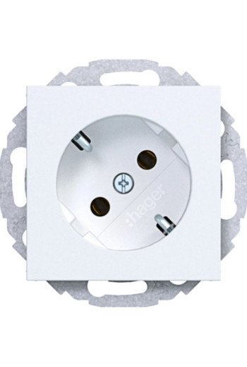 HAGER Std. SCHUKO 45° St.-kl. Ax/Cx liweiß mt