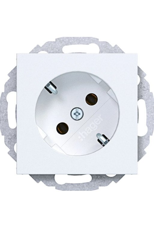 HAGER Std. SCHUKO 45° St.-kl. Ax/Cx liweiß mt