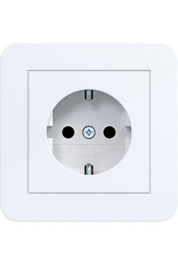 HAGER Std. SCHUKO ADP erh. BS SK C1 liweiß gl