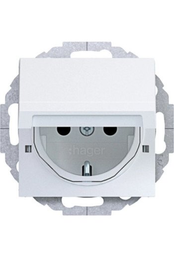 HAGER Std. SCHUKO KLD EHBS Ax/Cx lichtweiß mt