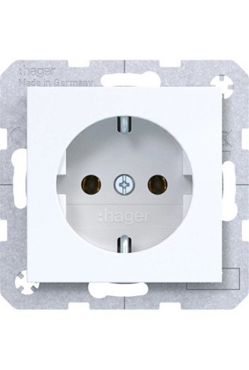 HAGER Steckd. SCHUKO Steckkl. Ax/Cx liweiß gl