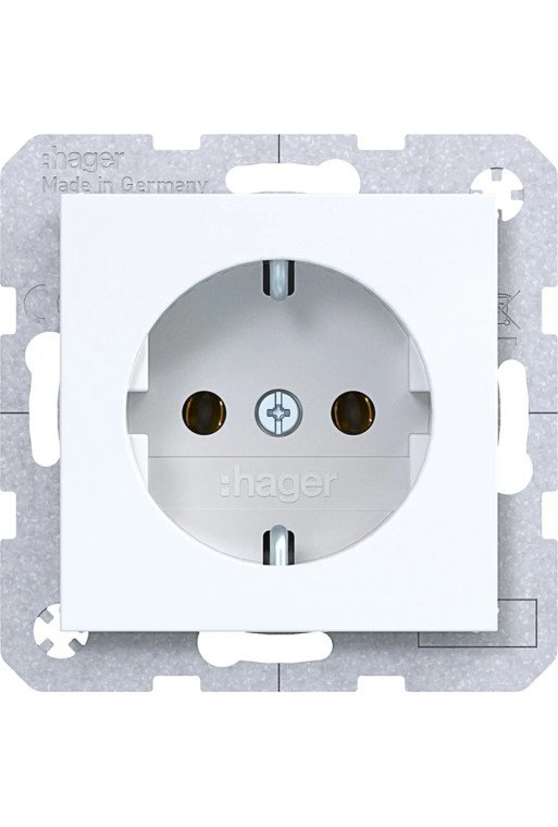HAGER Steckd. SCHUKO Steckkl. Ax/Cx liweiß gl