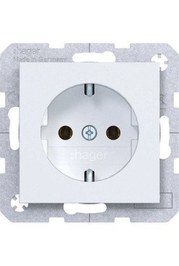 HAGER Steckd. SCHUKO Steckkl. Ax/Cx liweiß mt