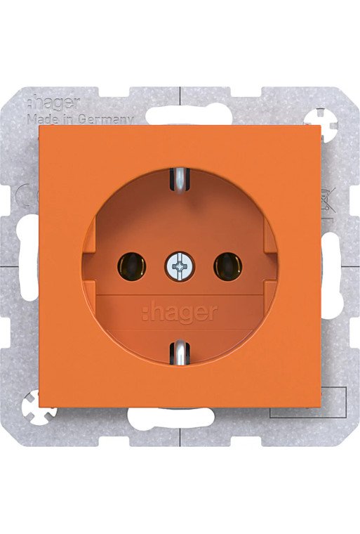 HAGER Steckd. SCHUKO Steckkl. Ax/Cx orange gl