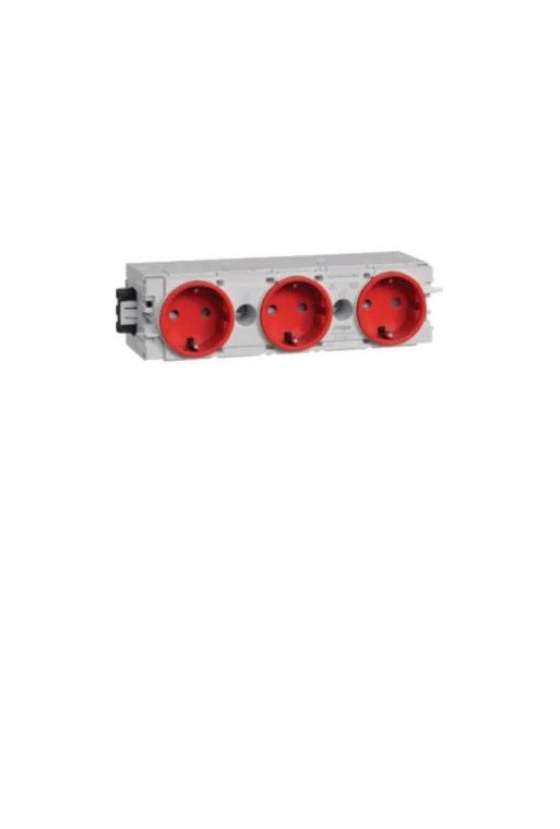 HAGER Steckdose 3-fach Wago C-Profil rot