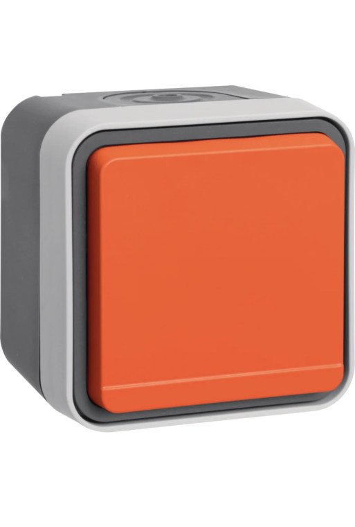 HAGER Steckdose SCHUKO Klappd orange W.1 grau