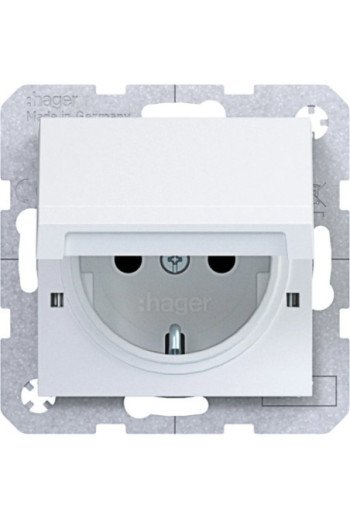 HAGER Stkd SCHUKO KLD EHBS A.x/C.x lweiß matt