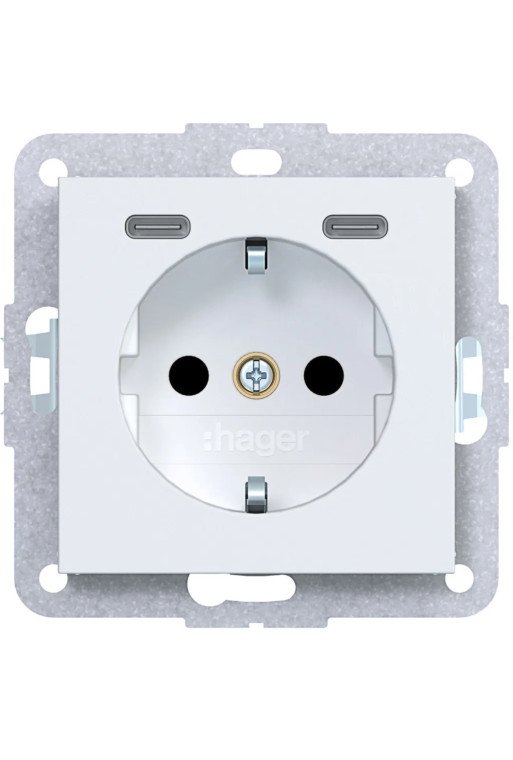 HAGER Stkd SCHUKO USB-C 2f 20W A.x/C.x lw ma