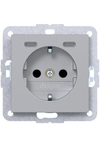 HAGER Stkd SCHUKO USB-C 2f 20W A.x/C.x tit ma
