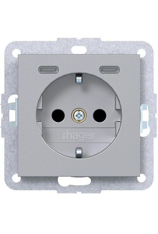 HAGER Stkd SCHUKO USB-C 2f 20W A.x/C.x tit ma