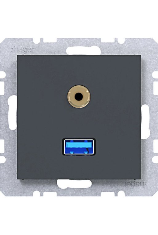 HAGER USB/35mm Audio Steckd. Ax/Cx ant mt lack