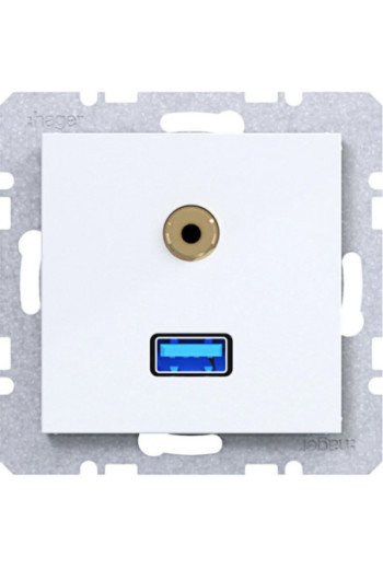 HAGER USB/35mm Audio Steckd. Ax/Cx liweiß gl