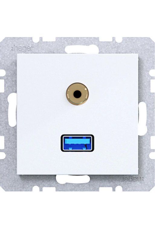 HAGER USB/35mm Audio Steckd. Ax/Cx liweiß gl