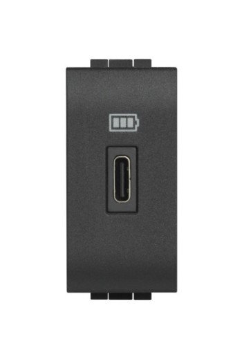 BTICINO Living Light USB-C Lademodul 1-M Anthraz it